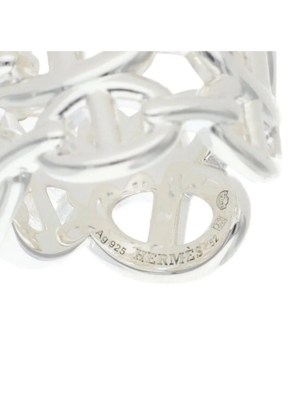 Hermes Chaine D'ancre Enchainee GM Silver Ring